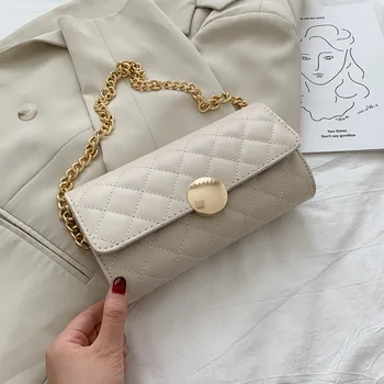 

Popular new trendy summer ins wild rhombus chain shoulder bag fashion underarm bag women leather handbags luxury bag