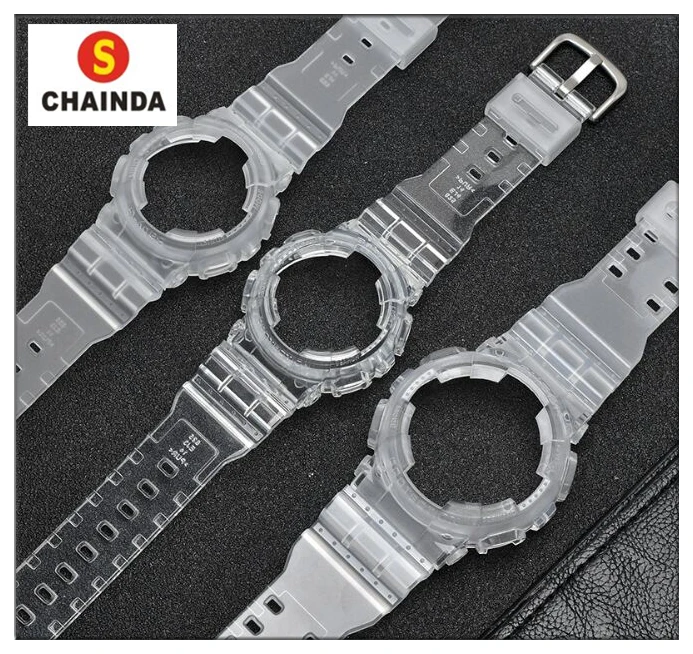 

Watch Bezel Shock GA-110 Jelly Clear Transparent Cover Shell and Band Set for Watch Replacement