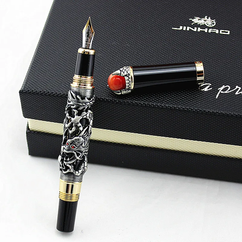 Jinhao Dragon авторучка ручка высокого качества Pluma Stylo Plume Caneta Tinteiro Pluma FuenteTitanium Dolma Kalem советы Коллекция подарков
