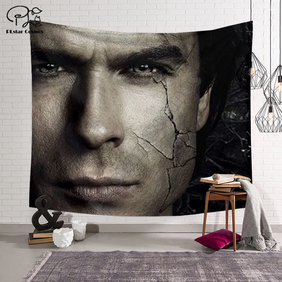 PLstar Cosmos tapiz de Halloween el vampiro diarios 3D de Tapestrying Rectangular casa decoración de pared estilo colgante-3