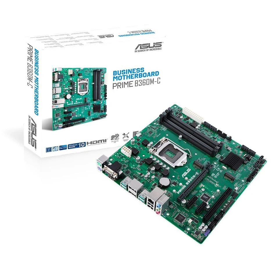 Материнская плата Asus PRIME B360M-C Soc-1151v2 Intel B360 4xDDR4 mATX AC`97 8ch(7.1) GbLAN+VGA+HDMI