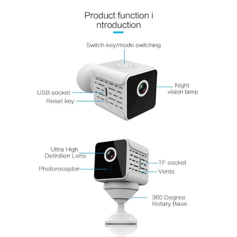 A12 микро камера WiFi Full HD 1080P Обнаружение движения Домашняя безопасность ip-камера Поддержка AP прямое подключение мобильного телефона