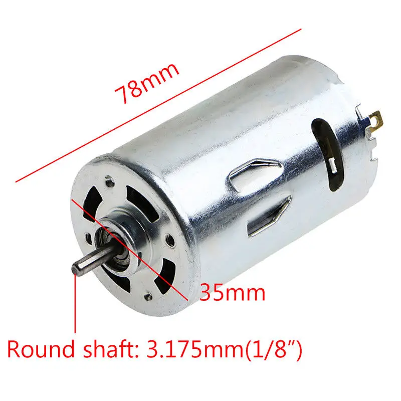 

12-24V Lathe Press 555 Motor With 1/8 B10 Drill Chuck And Mounting Bracket Kit