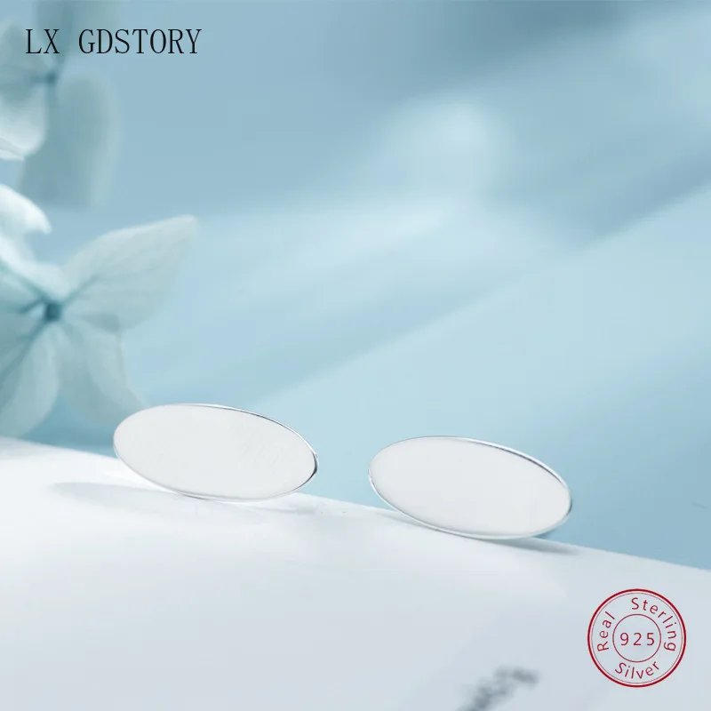 

2019 Simple Silver Earrings S925 Sterling Silver Earrings Fine Jewelry Geometric Earring Fashion Oval Earrings for Women Earings