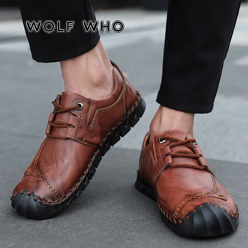 

Genuine Leather Men Shoes Fashion Flats Oxford Shoes Designer Shoes Men High Quality Male Big Size Walk Loafers Sneakers X-024