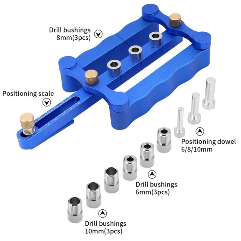 

Self Centering Vertical Punch Locator Kit Positioning Fixture 6/8/10MM Drilling Woodworking L5 #4