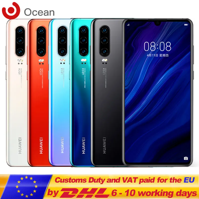 Оригинальный смартфон HUAWEI P30 с глобальной прошивкой 6 ГБ 8 Гб ОЗУ 64 128 256 ПЗУ Kirin 980