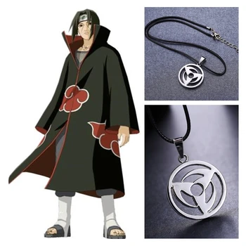 

Anime Naruto Uchiha Itachi Cosplay Accessories Kakashi Sharingan Pendant Jewelry PU Metal Necklace Keychain Key ring Toys Gifts