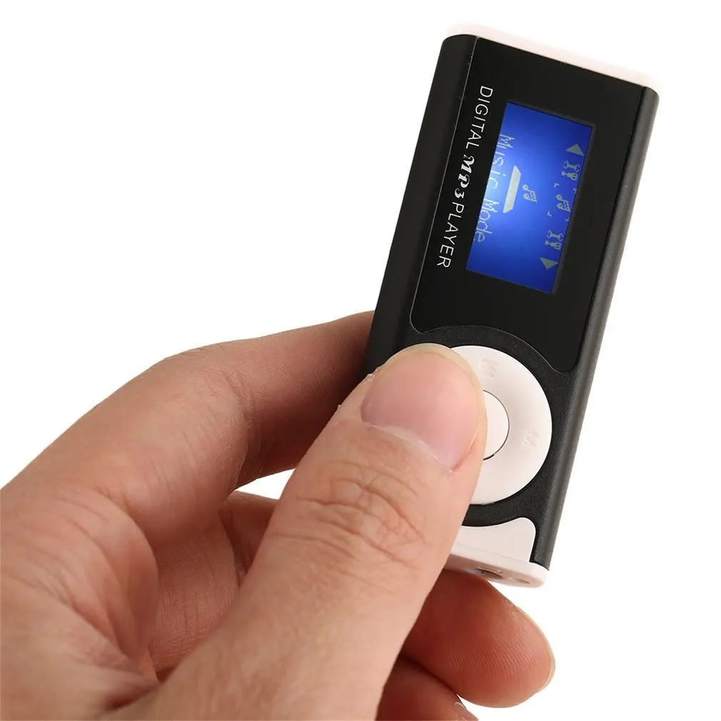 

Portable MP3 Player LCD Screen USB Mini Clip Mp3 Player LED Light Stereo Super Bass Music Player for Micro SD TF Card+ Earphone
