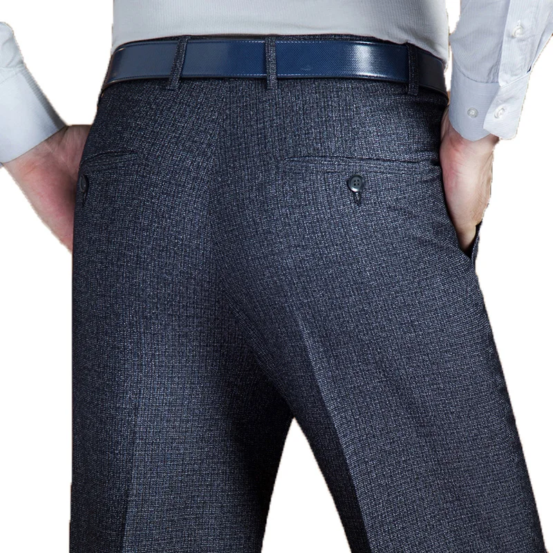 29-44 Classic Business Pants Men Spring Autumn Male Casual Stretch Long Solid Suit Baggy Zipper Straight Office Trousers | Мужская