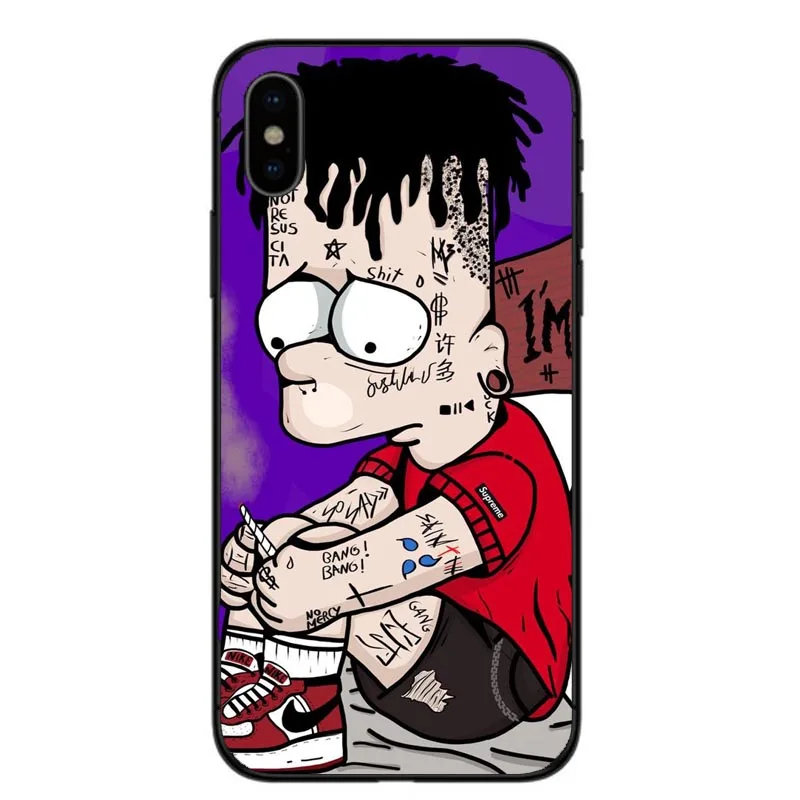 Черный силиконовый чехол для телефона Симпсон чехол для iPhone 5 5S SE 6 6s 7 8 Plus X 10 XR XS Max Барт Симпсон Забавный мультяшный чехол