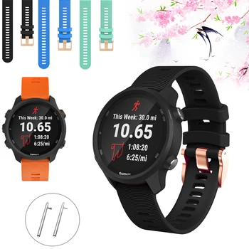 

Replacement Rose gold buckle Silicone strap for garmin Approach S40 Forerunner 245 645 Strap for Samsung Gear S2 huawei GT2 42mm