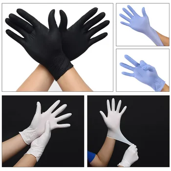 

Behogar 100pcs Disposable Gloves Nitrile Rubber Examination Latex Gloves for Home Kitchen Food Cosmetic Dishwashing Work Supply