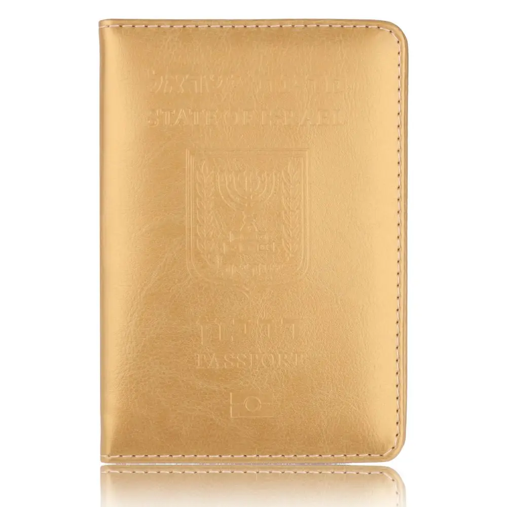TOURSUIT Израиль легкий кожаный чехол для паспорта держатель дорожные аксессуары для мужчин и женщин - Цвет: Gold