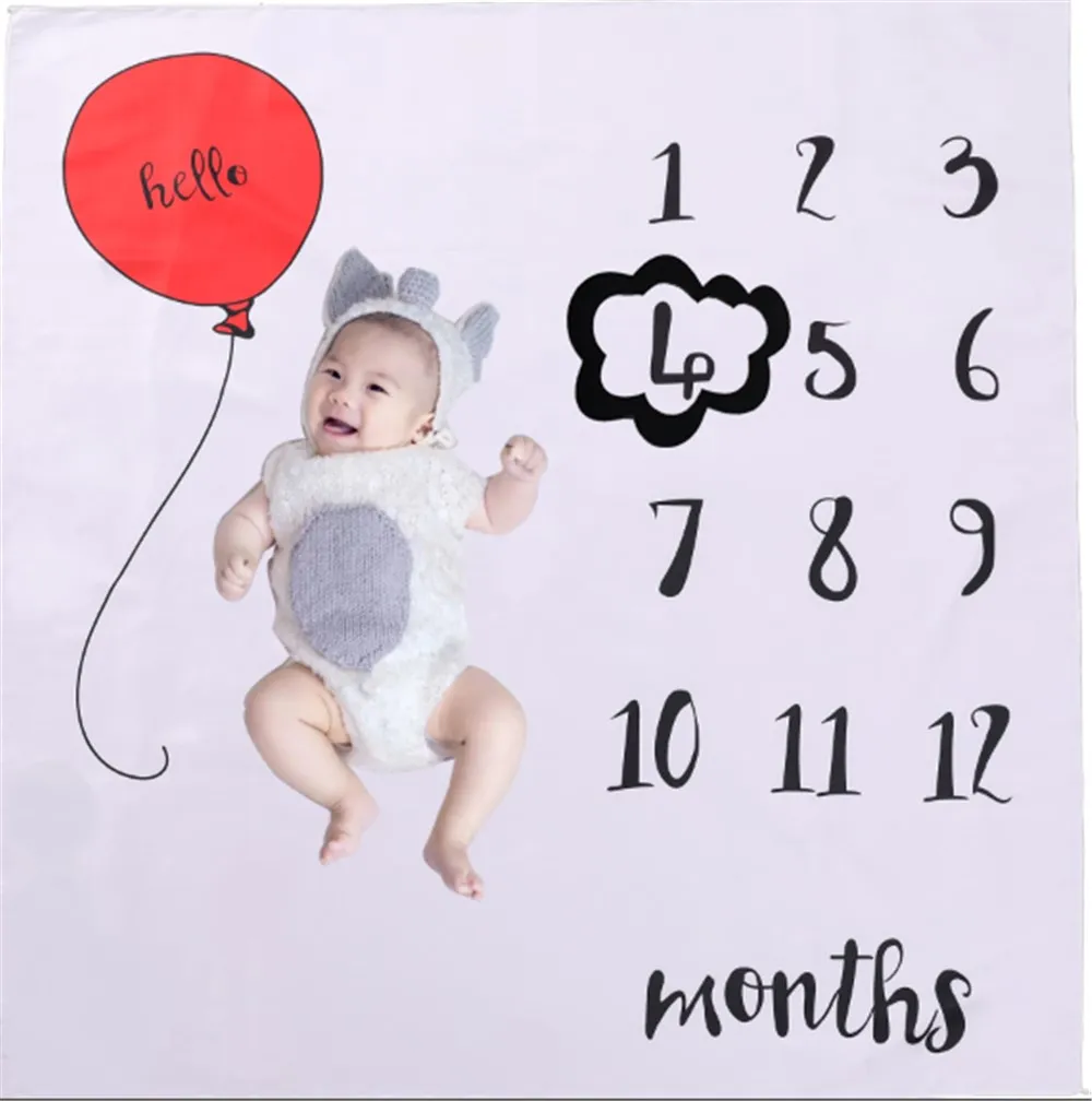 

Baby Monthly Growth Milestone Blanket Photography Requirements Background Towel Memory Carpet With Framed Height Mark Carpet