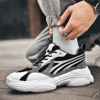 

Fashion Design Men Casual Shoes Lace-Up Breathable Sneakers Men Lightweight Running Shoes Brown Trainers Zapatillas Hombre