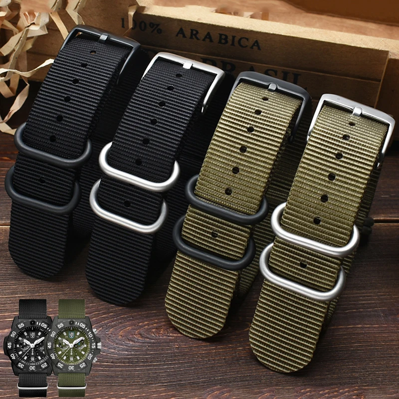 22Mm 23Mm Cinturino Per Orologio In Nylon Impermeabile Sport Per Luminox 3051 3150 Cinturino Per Cinturini Cinturino Nero Moda Bracciale Per Uomo Bel