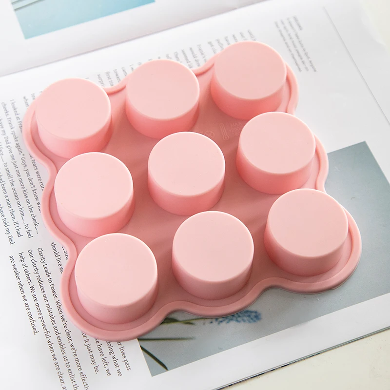 9 Cavities Cylindrical Mold Handmade Soap Silicone Mold DIY Cake Chocolate Silicone Liquid Crafts Cake Making Tools