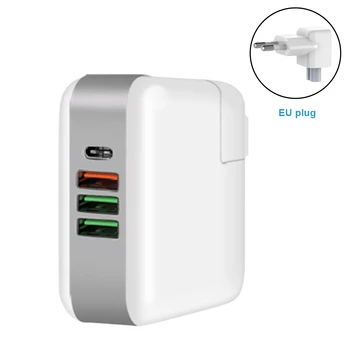 

61W PD Office Travel Universal Type C USB Quick Charger Home Multi Ports Fast Charging Adapter Electric Aluminum Portable