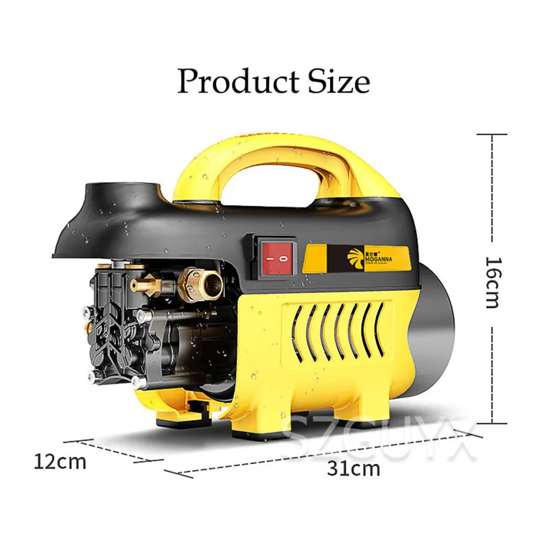 220 В/700 Вт Бытовая мойка под давлением Многофункциональный портативный водяной пистолет с насосом Автоматический водяной пистолет Автомобильная стиральная машина