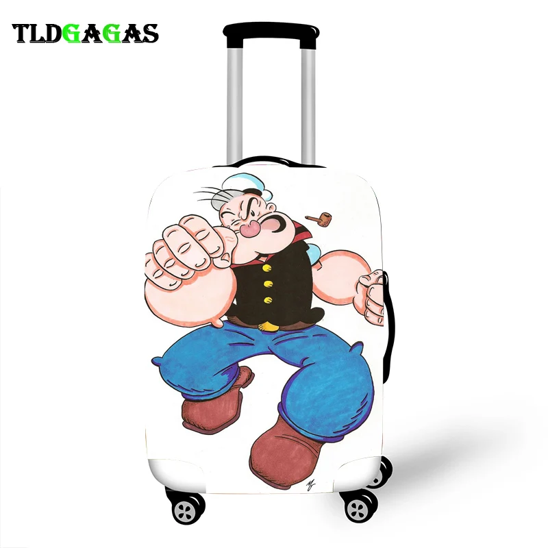 Эластичный Защитный чехол для багажа, защитный чехол для чемодана, чехлы на колесиках, Чехлы, 3D аксессуары для путешествий с рисунком Popeye T3 - Цвет: D