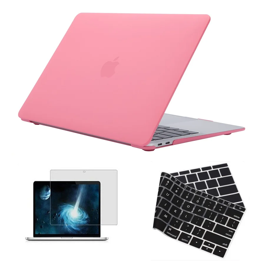 Для нового MacBook Pro 13 15 16 чехол A2141 A12159 A1708 w/out Touch Bar& retina прозрачный кристально Матовый Жесткий Чехол Air 11,6 13,3 A1932 - Цвет: Xin-Pink