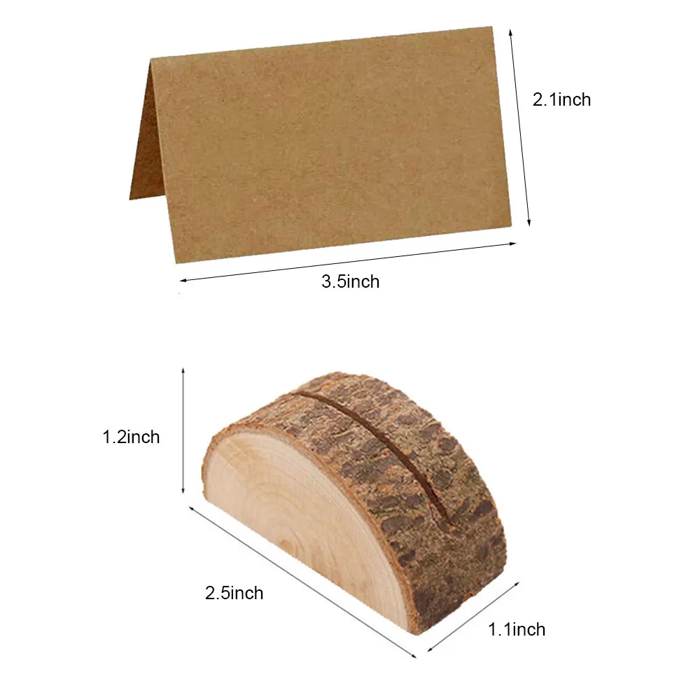 20pcs Wooden Table Holder and Folding Cardboard Place Card Holders Note Photo Picture Clip Wood Wedding Party Direction Signs