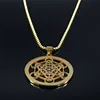 Flower of Life Yoga Stainless Steel Crystal Pendant Necklace Gold Color Women/Men Necklace Jewelry bijoux femme N4833S02 ► Photo 3/6