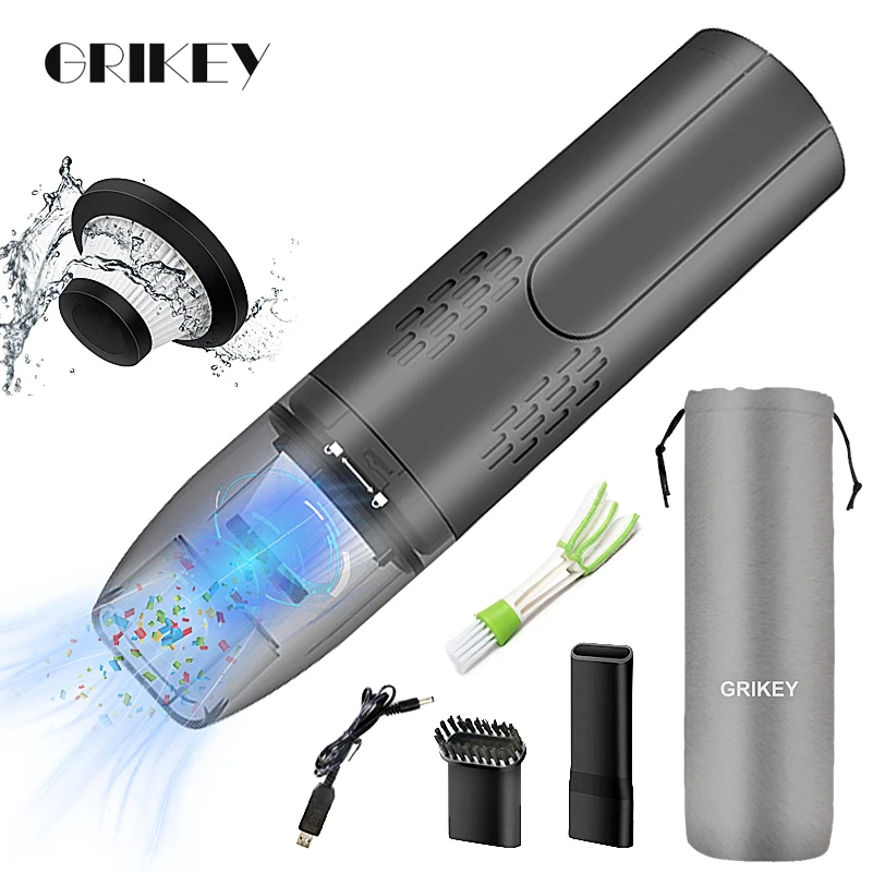 Tanie GRIKEY miniodkurzacz bezprzewodowy Odkurzacz samochodowy do samochodu ręczny Odkurzacz środek czyszczący do samochodu odkurzacze USB Odkurzacz Samochodo