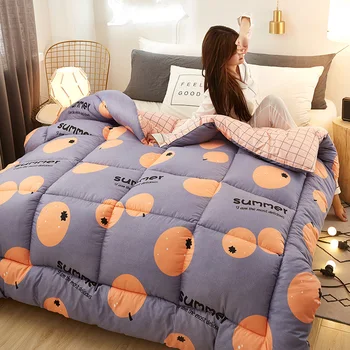 

New Style Stripe Checks Washed Cotton Winter Comforter Duvet Inner Autumn/Winter Quilt Twin Full Queen King Home Bedding CF