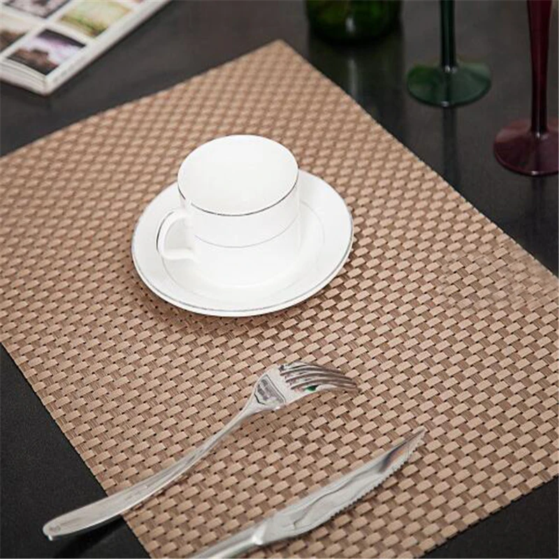 PVC Dining Place Mat Non-slip Table Placemat Heat-resistant Cup Coasters Decoration Home Pad Coaster Kitchen Accessories