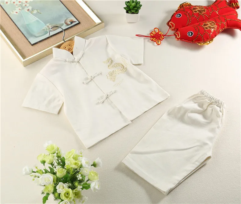 Детский костюм Hanfu Tang, куртка для маленьких мальчиков и девочек, штаны, костюм детский танцевальный костюм с вышивкой новогодний праздничный костюм в китайском стиле
