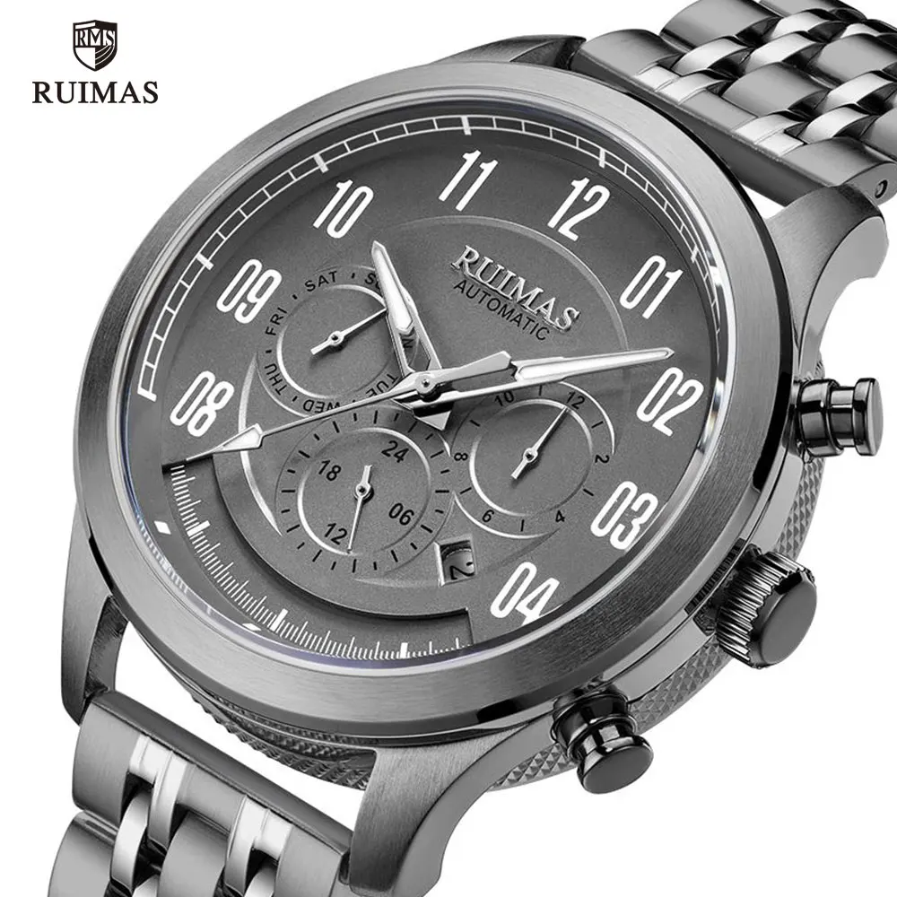 

RUIMAS Army Sport Automatic Watches Men Date Week Month Waterproof Business Watch Man Luxury Analog Mechanical Wristwatch 6785