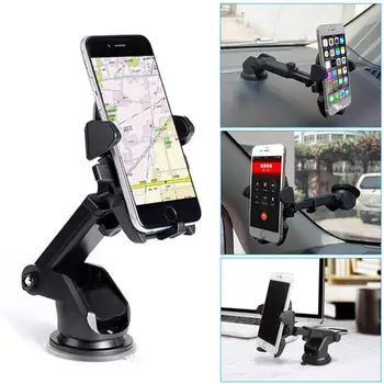 

360° Rotations Adjustable Car Holder Sucker Support Windshield Mount Bracket for Less than 6 inch Mobile Cell Phone iPhone