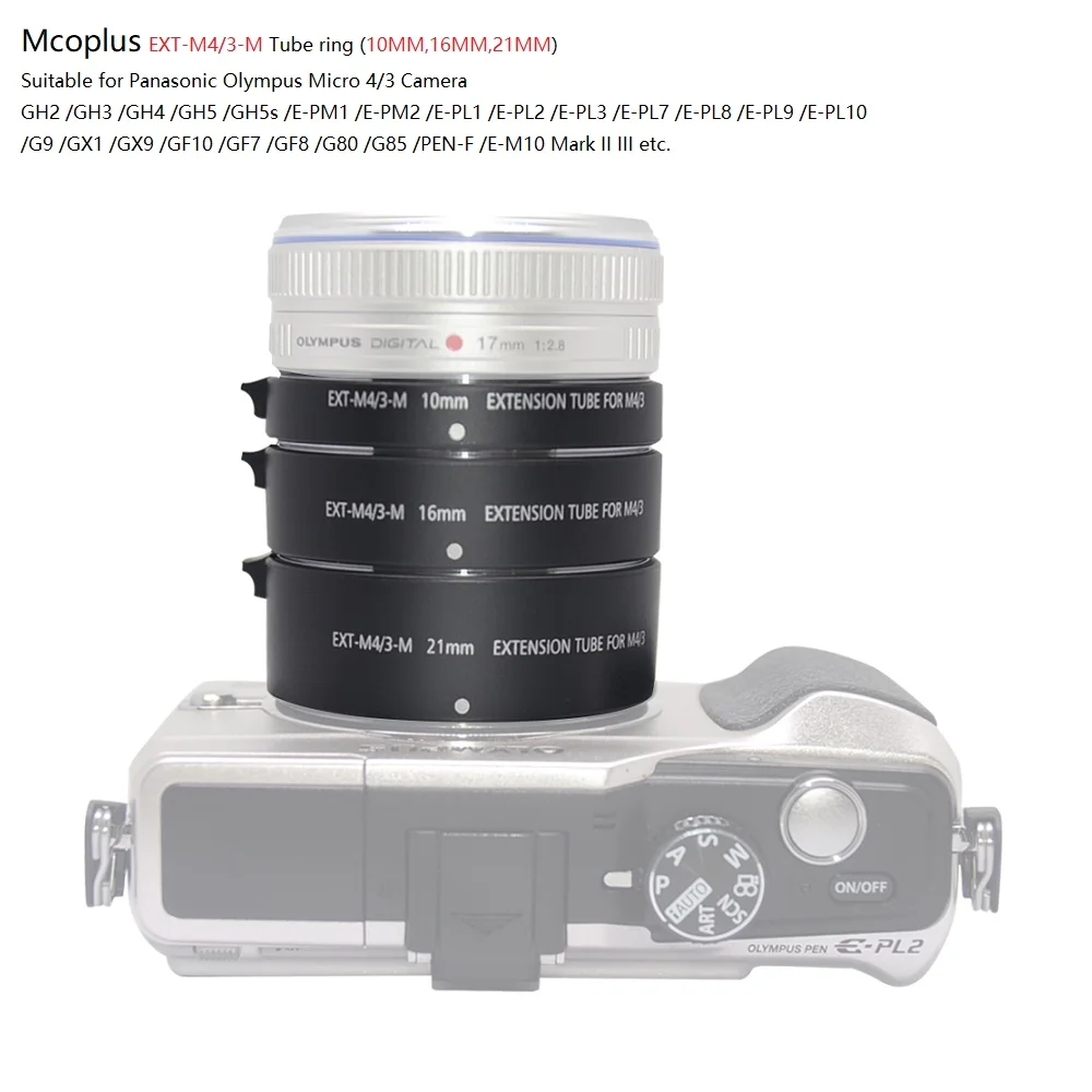 de lente macro de extensão de foco anel de para panasonic olympus micro suporte para câmera sem espelho