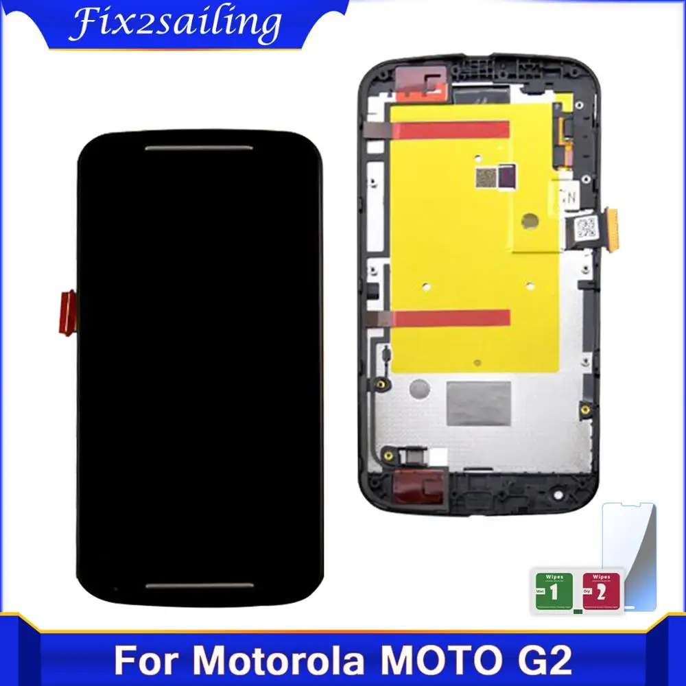 Черный экран для Motorola MOTO G2 XT1063 XT1064 XT1068 XT1069 ЖК-дисплей с сенсорным экраном рамка в