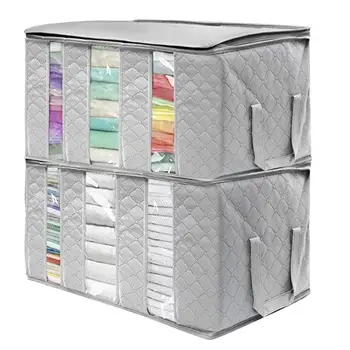 

Durable Non-Woven Fabric Quilt Blanket Portable Home Large Capacity DampProof Clothes Storage Bag Zipper Closure Organizer