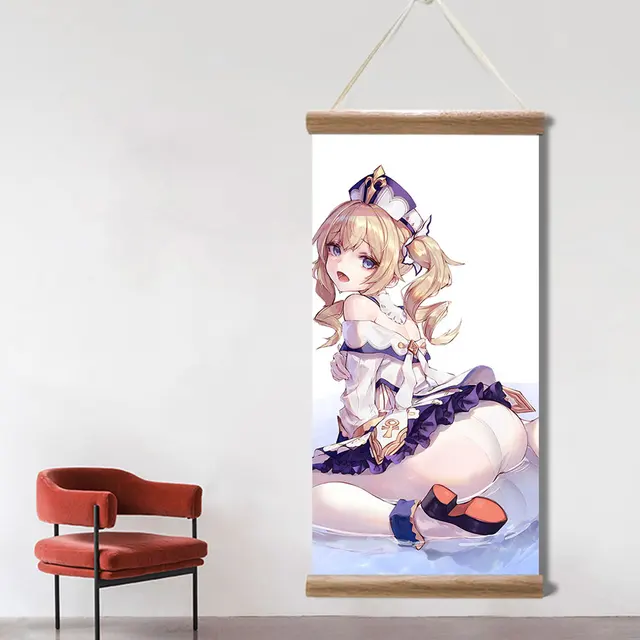 Genshin Impact Poster Barbara Ganyu Xiao Sexy Anime Picture Wall Canvas Posters Art Game Scroll Paintings for Living Room Decor HXSU009012