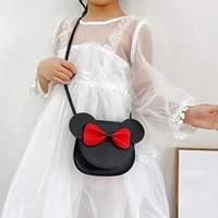 Baby Girl Cartoon Crossbody Bag, Cute Mouse Ear Bowknot Magnetic Snap Shoulder Bag 6