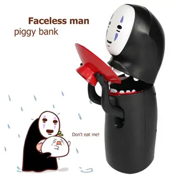 

No-Face Man Money Box Cartoon Piggy Bank Spirited Away Kaonashi Piggy Bank Toy Automatic Eaten Coin Bank Childs Toy Money