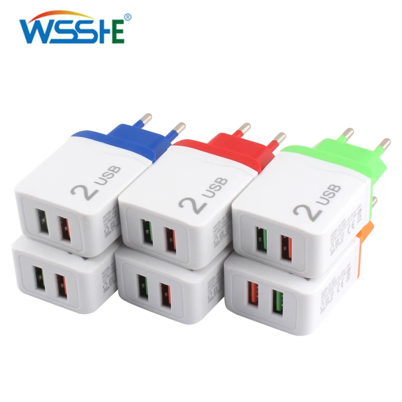 Мобильный телефон 5 в 2 1 А зарядное устройство порт/2 порта EU plus USB быстрая зарядка