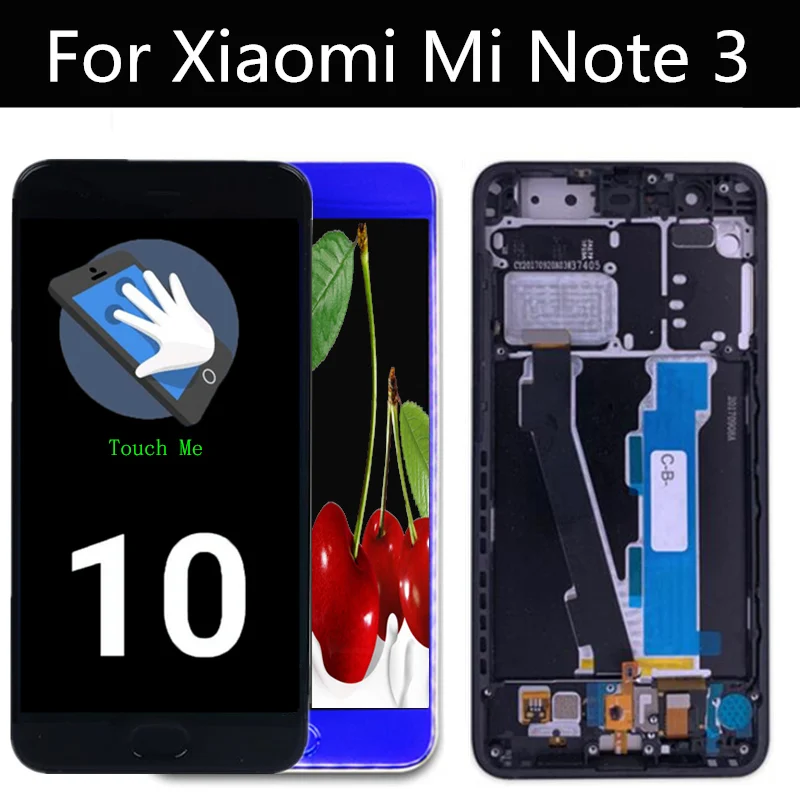 ЖК дисплей с рамкой для Xiaomi Mi Note3 сенсорный экран Сменные аксессуары xiaomi mi Note 3