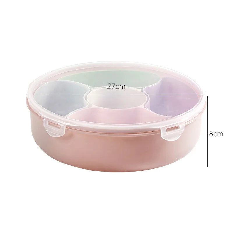 Petals Multi-Functional Split  Snack Tray Household Candy Box Dried Storage  with Lid Fruit     Creative box 