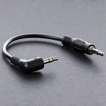 

10cm Auto Car Right Angle Male To Male 3.5mm Aux Jack Speaker CableAdapter E7CA