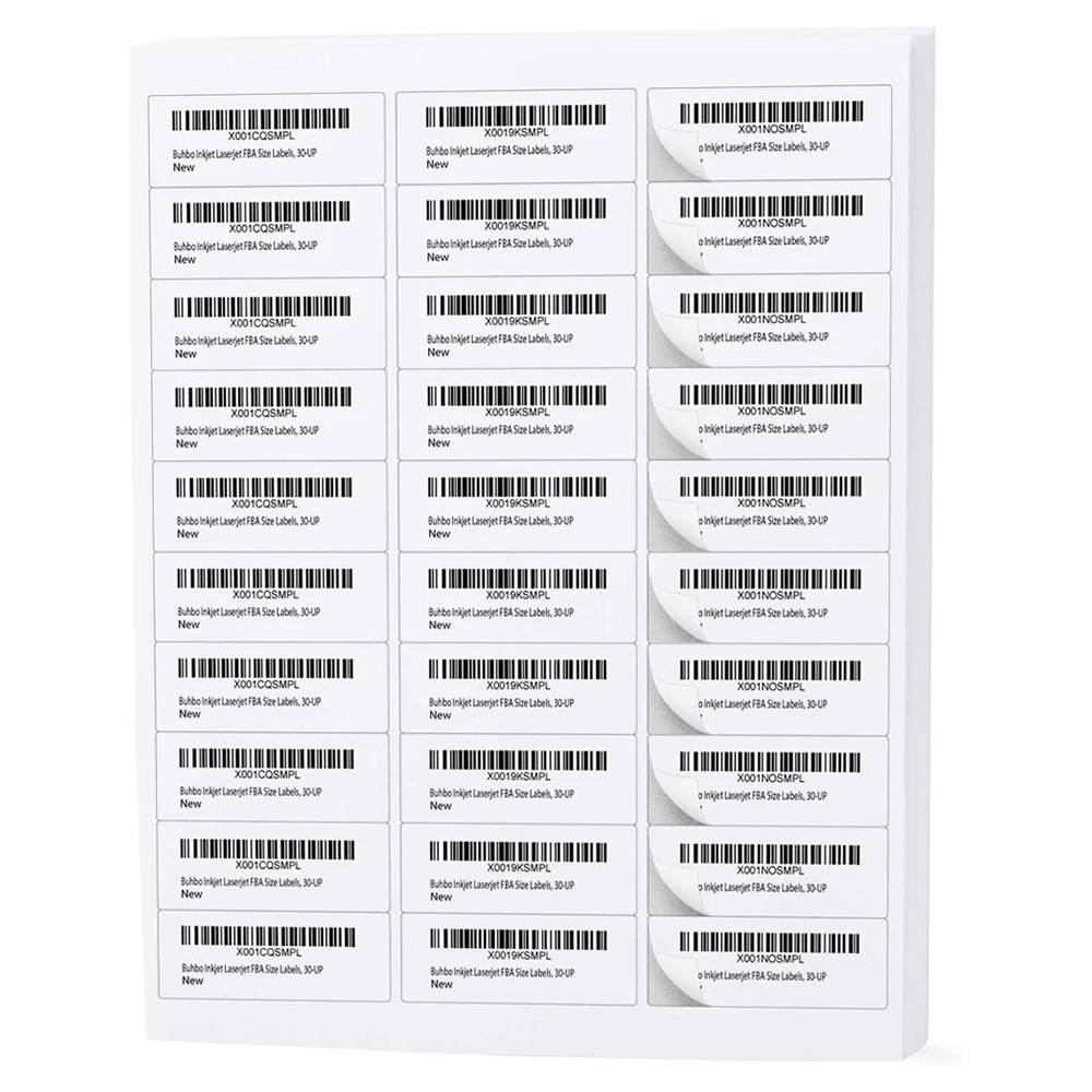 3000 Labels Pacpod  FBA Label 100 A4 Sheets 30-up Labels 1×2-5/8 White Stickers Strong Adhesive UPC ASIN Barcode Label 