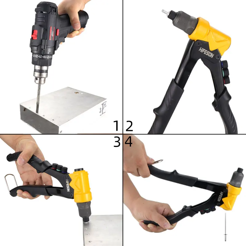 HIFESON Dual purpose rivet nut gun single manual labor-saving manual core pulling gun rivet pulling gun rivet gun