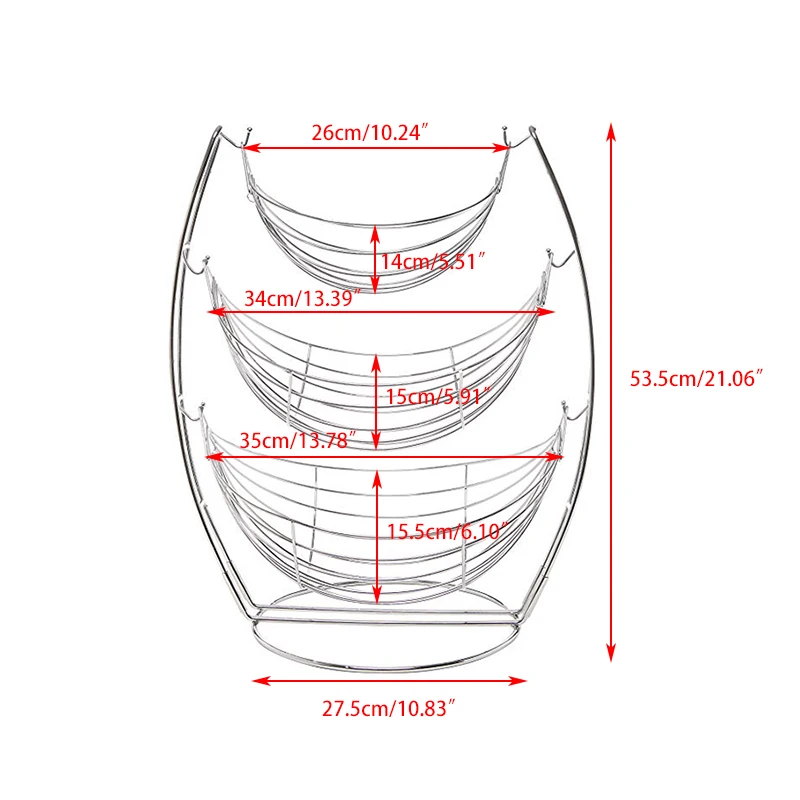 Трехслойная корзина для фруктов Колыбель железная художественная корзина для фруктов съемный фруктовый горшок корзина для фруктов 27,5x53,5 см