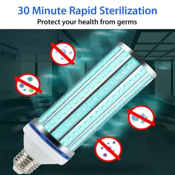 

60W UV Germicidal Lamp Ozone Remote Control UVC Ultraviolet Led Corn Bulb Disinfection Sterilizer E27 Ozone Lights For Home