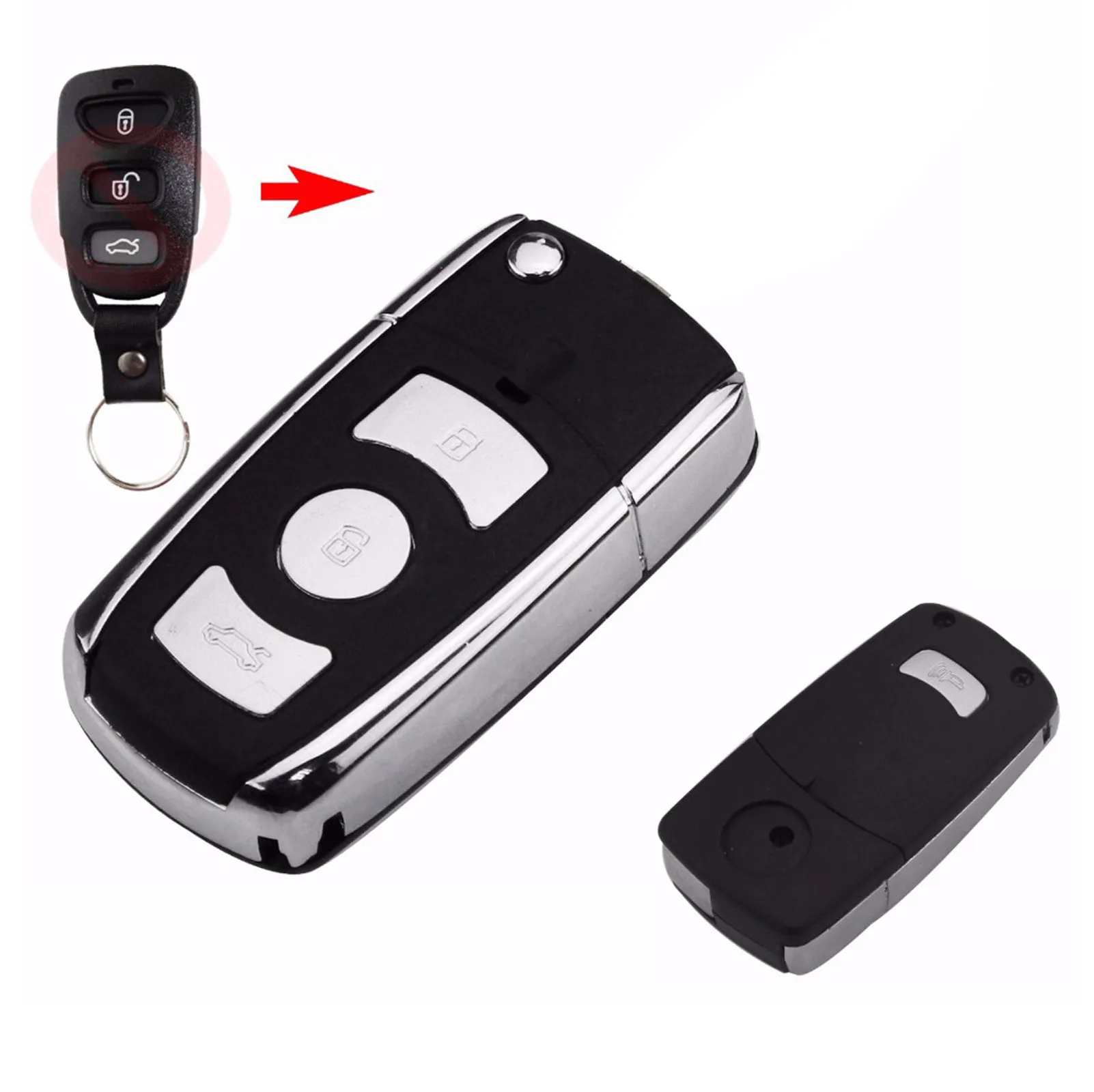 

jingyuqin Remote Folding Car Key Shell Cover Fob Case for Kia Hyundai Elantra Sonata Genesis Santa Fe Accent K2 K3 K5