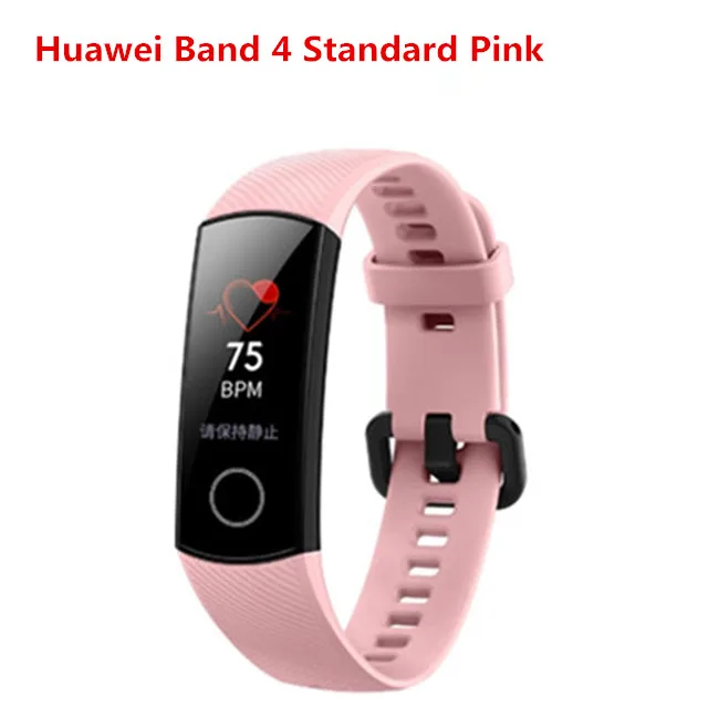 Умный Браслет huawei Honor Band 5, Amoled, цветной, 0,95 дюйма, тачпад, для плавания, для обнаружения пульса, сна, сна, обнаружения кислорода - Цвет: Band 4 Pink